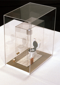 photo of model of see-through lavatory-room