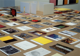 photo of 'Unsorted' exhibition showing DIY painting in background