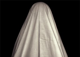 portrait wearing sheet